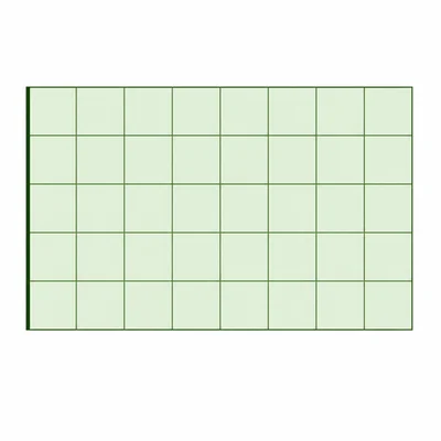 A 9 by 5 rectangle grid representing an area of 45 square units.