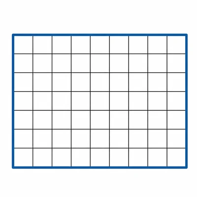 A 9-by-6 rectangle grid with the outside border highlighted.