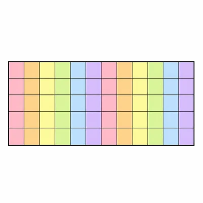 A 13-by-4 rectangle grid with both unit squares and an outer border.