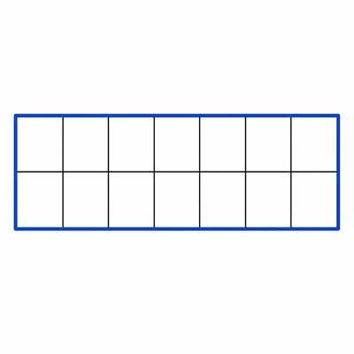 A 7-by-2 rectangle grid with its outer border highlighted.