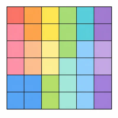 A square divided into a 6-by-6 grid of unit squares.
