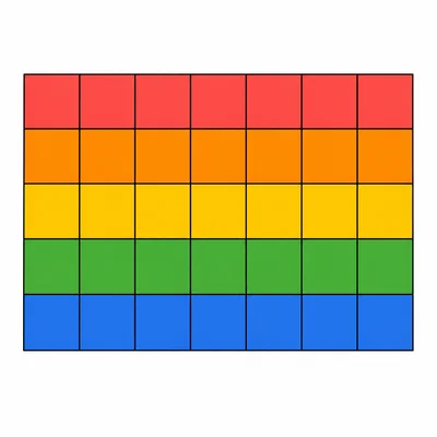 A rectangle of 35 unit squares arranged in 7 columns and 5 rows.