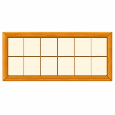 A picture frame with an inside area 2 square units tall and 6 square units wide.