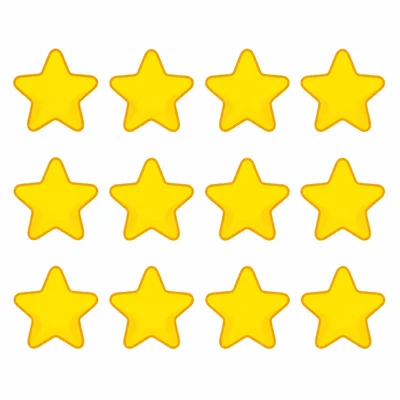 Three rows of four yellow stars.