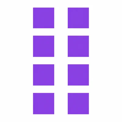 Four rows of two purple squares.