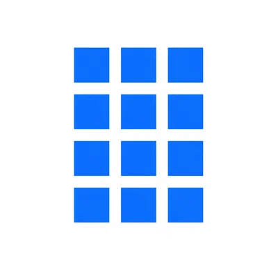 Four rows of three blue squares.