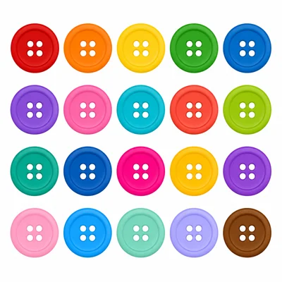 Four rows of five colorful buttons.