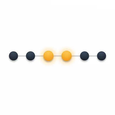 Six ordered dots with the two middle dots highlighted for finding a median.