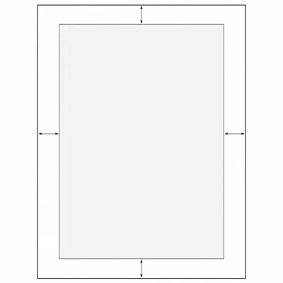 A poster layout with a centered printed area and unequal margins.