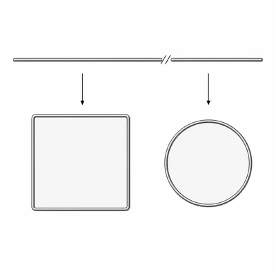 A wire cut into two pieces, one forming a square and the other forming a circle.
