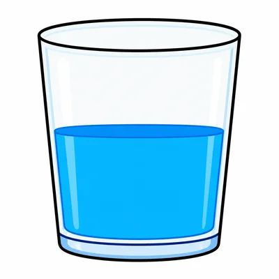 A container filled halfway with water.