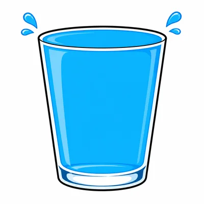 A cup filled to the top with water.