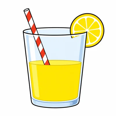 A glass half-full of lemonade.