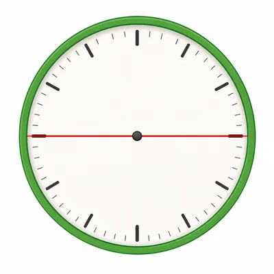 A round clock face showing its diameter and outer circumference.