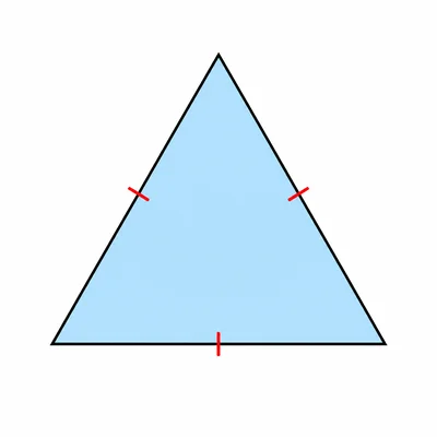 Equilateral triangle with matching tick marks on all three sides.