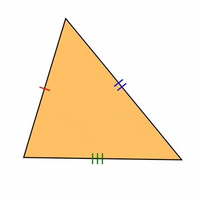 Scalene triangle with all sides different.