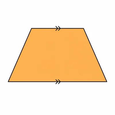 Trapezoid with one pair of parallel sides marked.