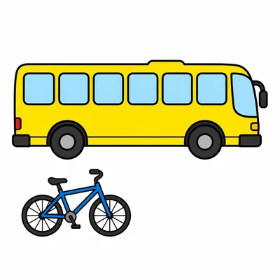 A bus is longer than a bike.