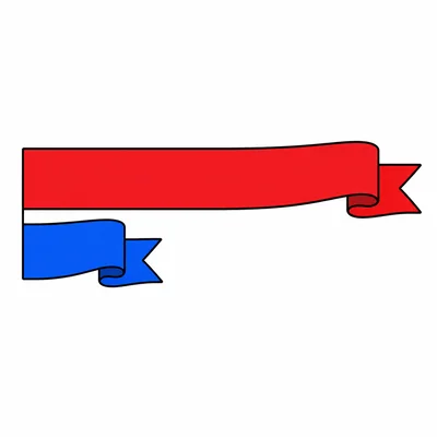 A red ribbon is longer than a blue ribbon.