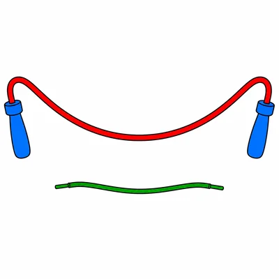 A jump rope is longer than a shoelace.