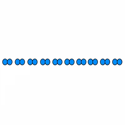 Ten pairs of blue counters for counting by twos.