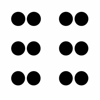 Six pairs of dots arranged in a grid.