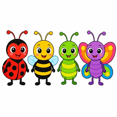 Four bugs, each with two antennae.