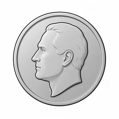 One silver nickel coin.