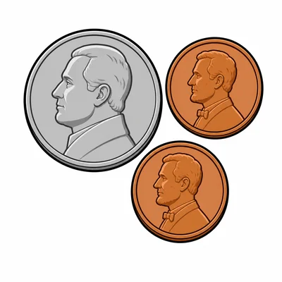 One nickel and two pennies.