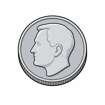 One silver dime coin.