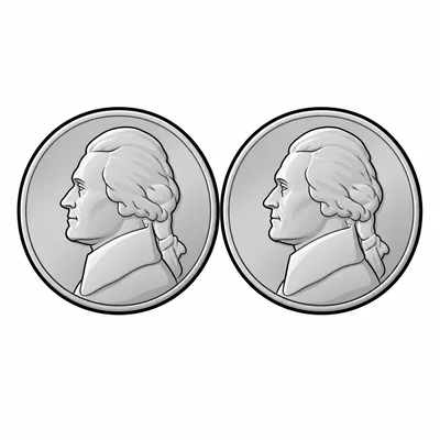 Two silver nickels.