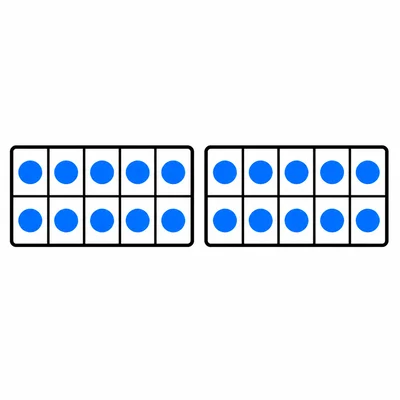 Two full ten-frames with dots.