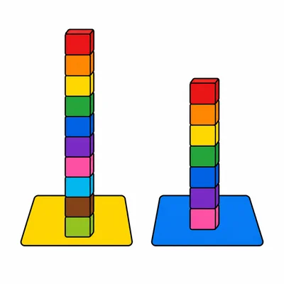 Ten blocks on one mat and seven blocks on another mat.