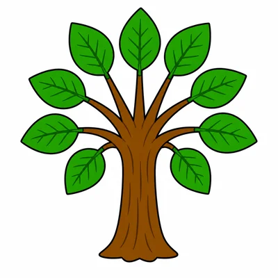 A tree with nine leaves.