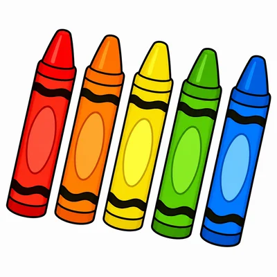 Five crayons.
