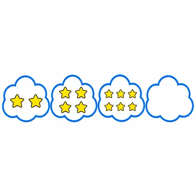Cloud groups show two stars, four stars, six stars, and an empty group.