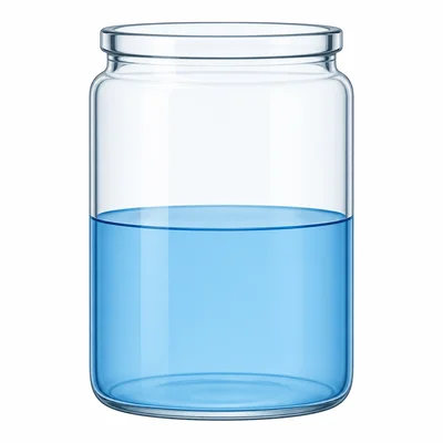 A jar filled to forty-five hundredths of its height.