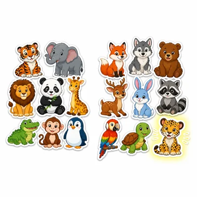 Two groups of stickers showing eight and nine, with one extra sticker highlighted.