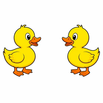 Two yellow ducks, one in each group.