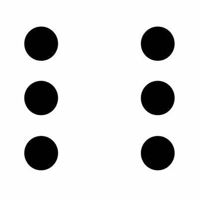 Six dots in two groups of three.