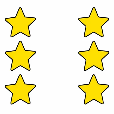Six yellow stars in two groups of three.