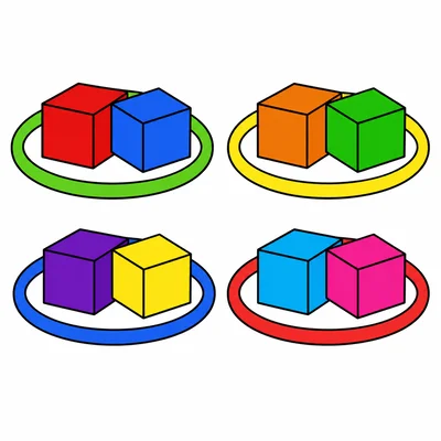 Eight blocks arranged in four equal groups.