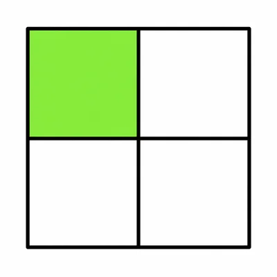 A square with one fourth shaded.