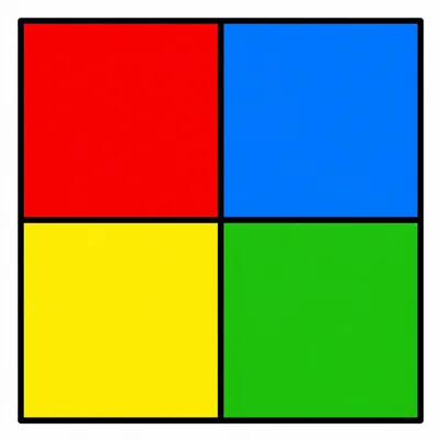 A square divided into four equal parts.