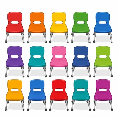 Three rows of five chairs.
