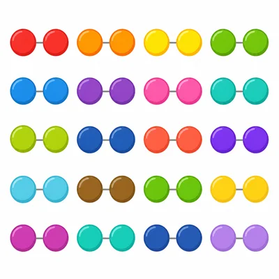 Counters arranged in pairs with no leftover counter.