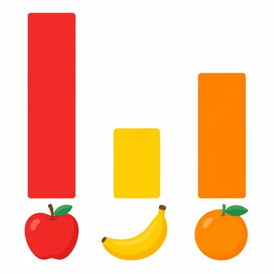 A fruit bar graph with bananas having the shortest bar.