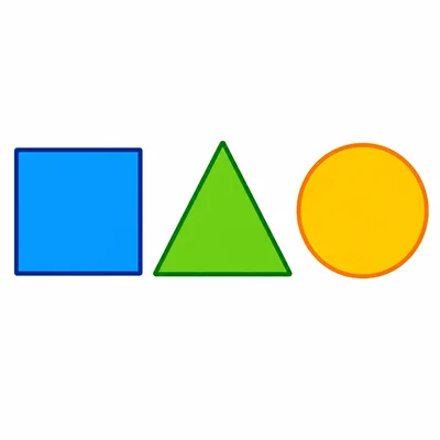 A square, a triangle, and a circle shown side by side.