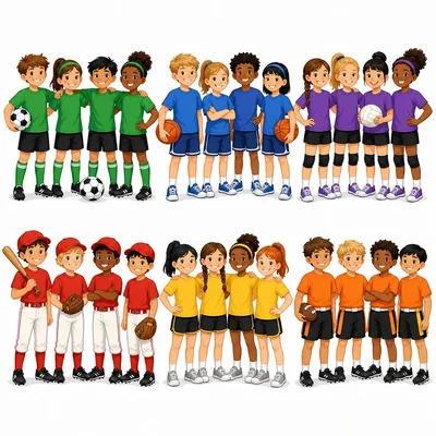 Equal teams with the same number of players.