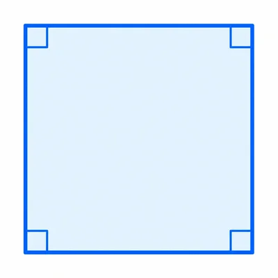 A square with equal sides and right angles.